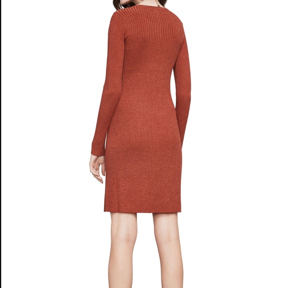 BCBG Braiden Marled Rib Knit Cold Shoulder Dress - Picture 3 of 14